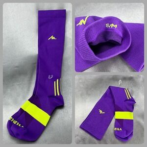 NEWZILL Compression Socks Men S/M Purple Neon Yellow Athletic Knee High Recovery